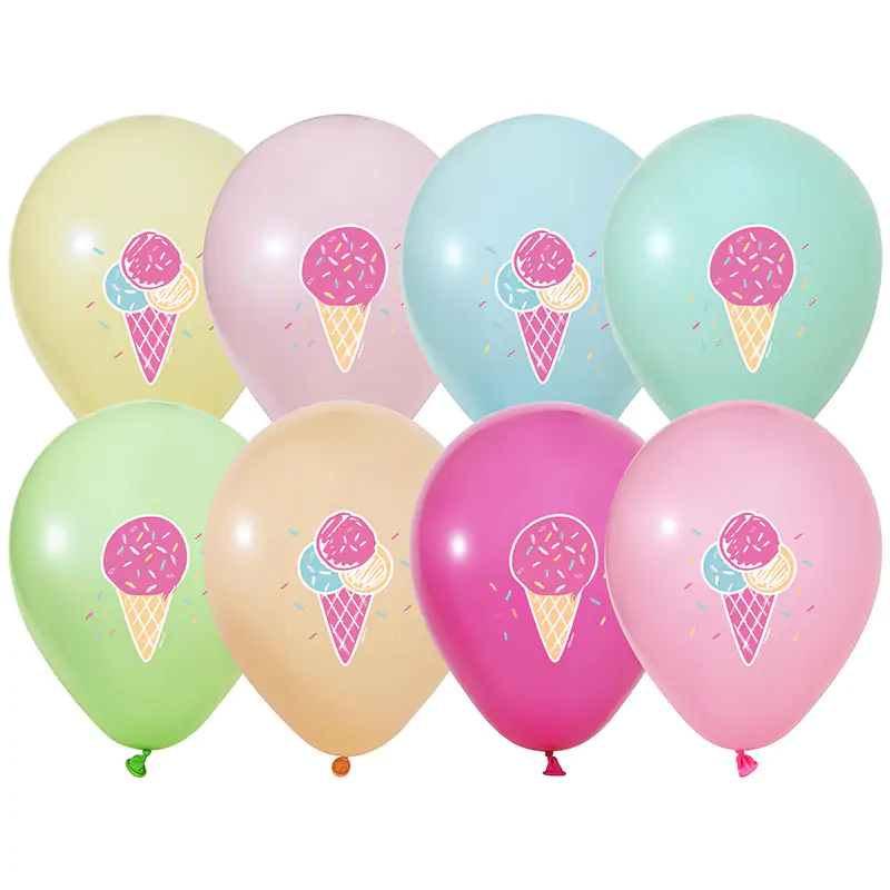 4+1 Dondurma Baskılı Pastel Balon