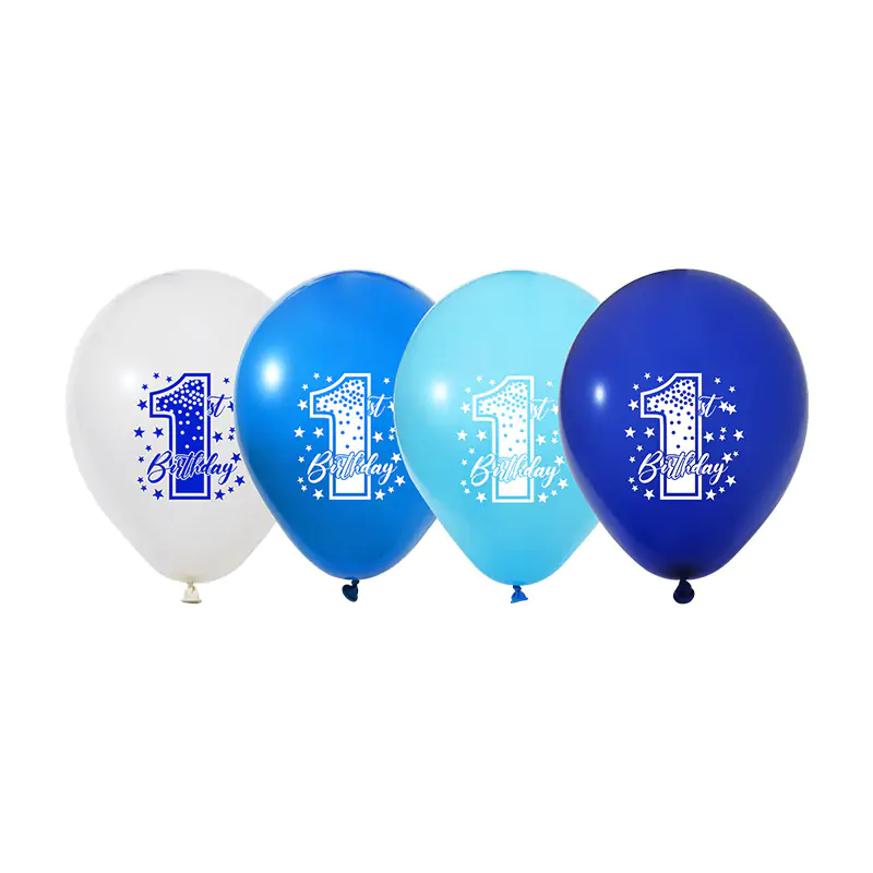 First Birtday Stars Boy 1+1 1 Yaş Erkek Baskılı 12” Balon