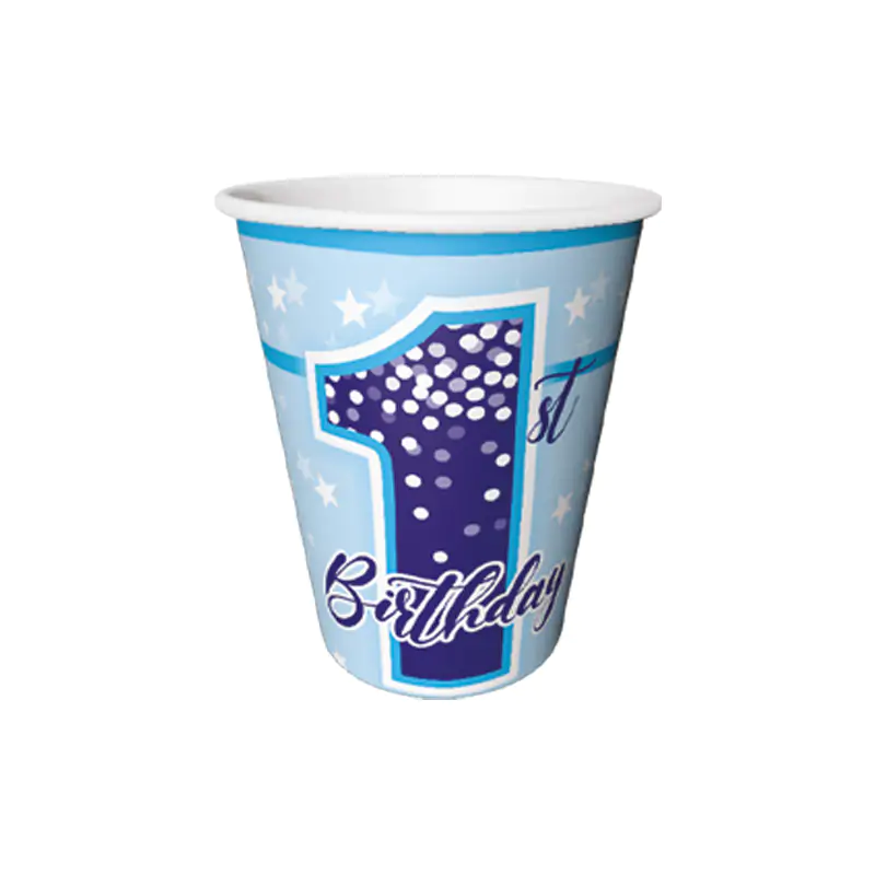 First Birtday Stars Boy 1 Yaş Erkek Bardak 8'li
