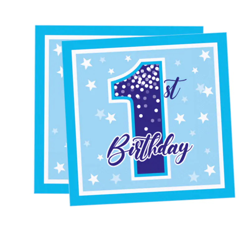 First Birtday Stars Boy 1 Yaş Erkek Peçete (33x33 cm)