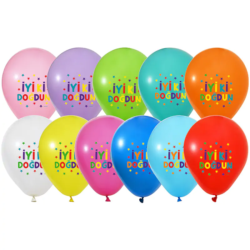4+0 Funstar İyi Ki Doğdun Baskılı Pastel Balon