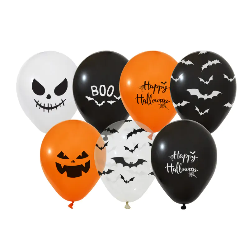 1+1 Halloween Balkabağı Baskılı 12" Pastel Balon 100'lü
