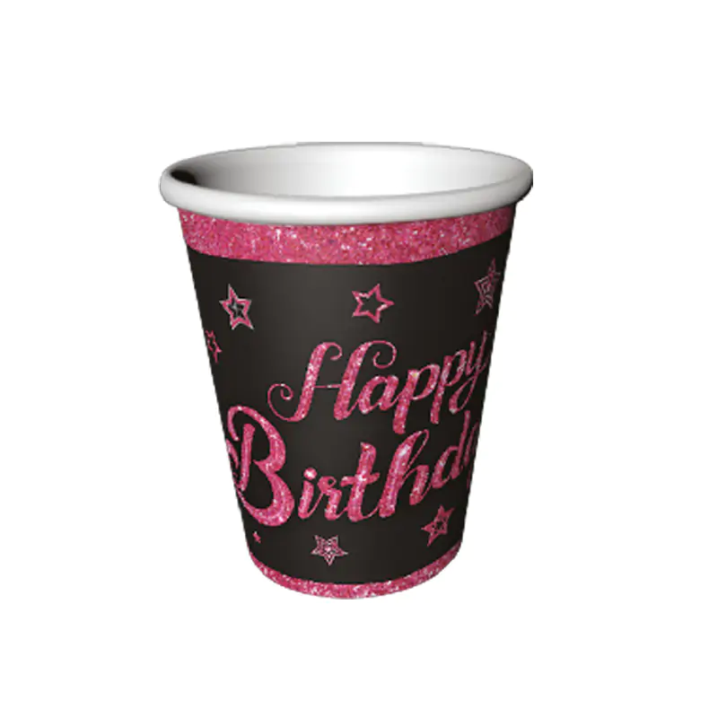 Pink Stars Birthday Bardak 8'li