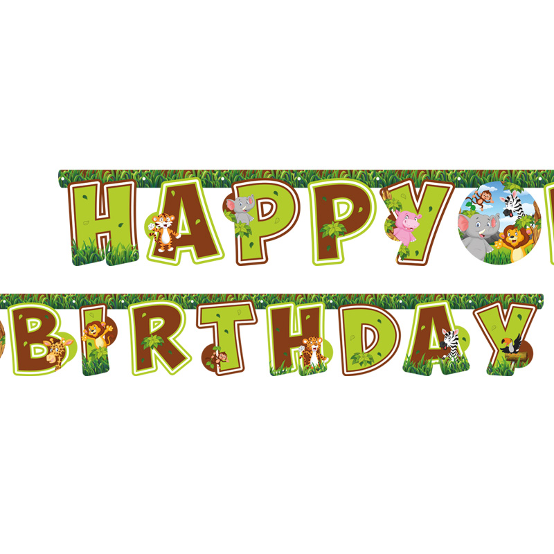 Safari Happy Birthday Harf Banner (2,10 m)