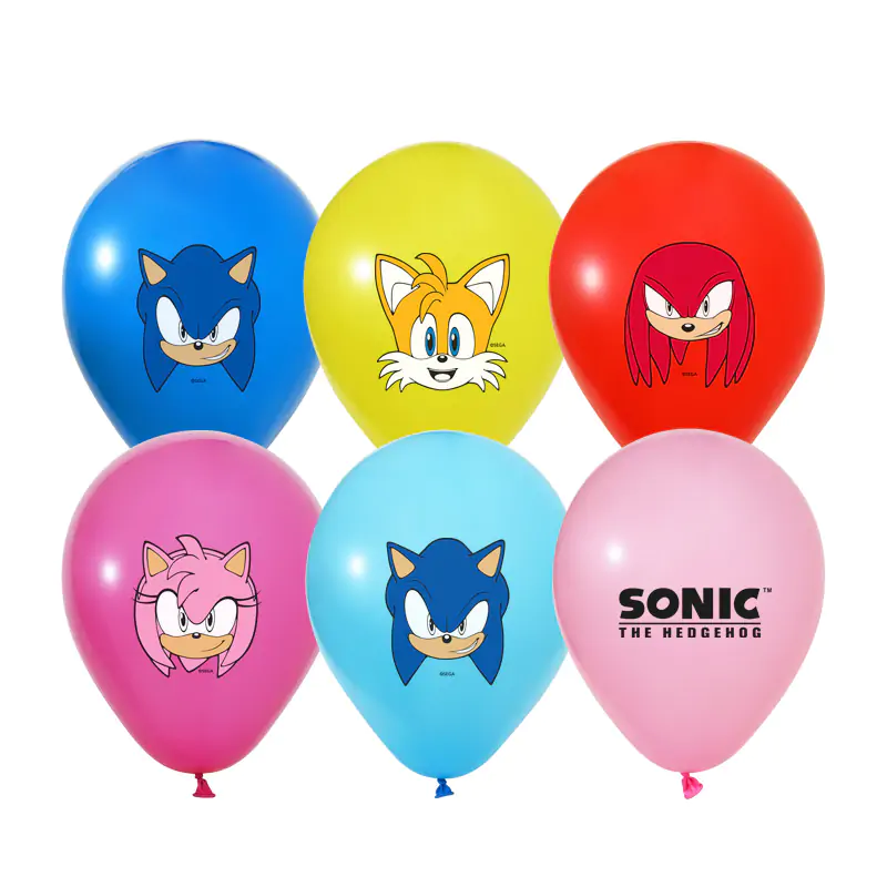 4+1 Sonic Baskılı 12" Pastel Renk Balon