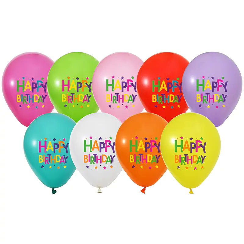 4+0 Superstar Birthday Baskılı 12" Pastel Balon 100'lü