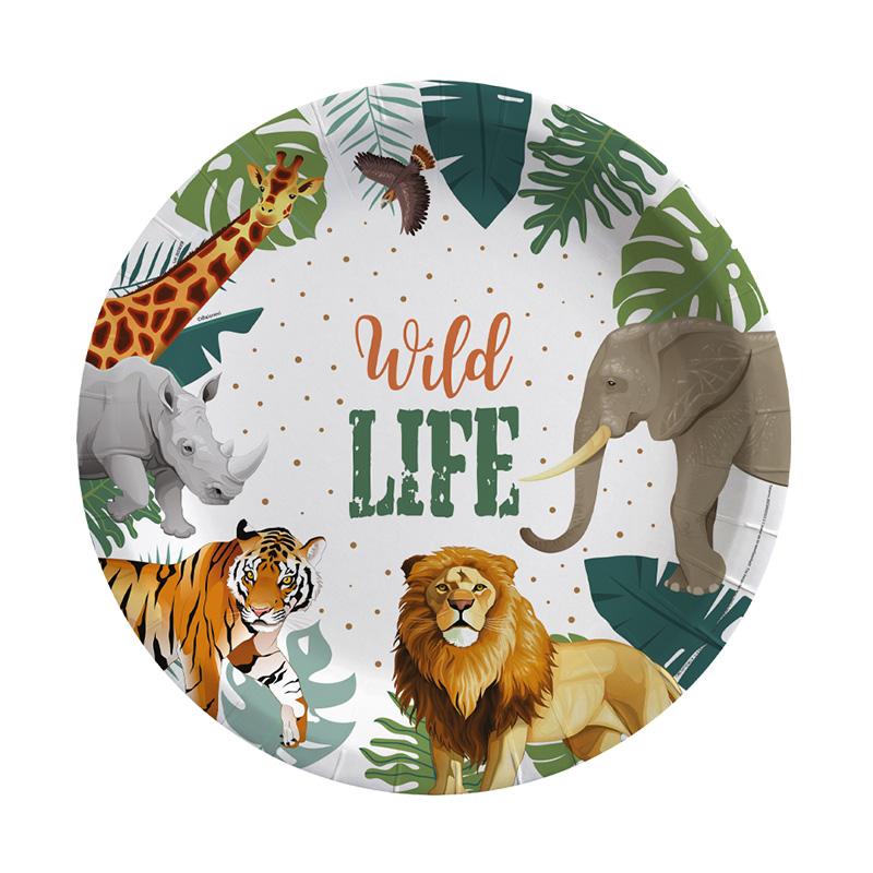 Wild Life Kağıt Tabak 8'li